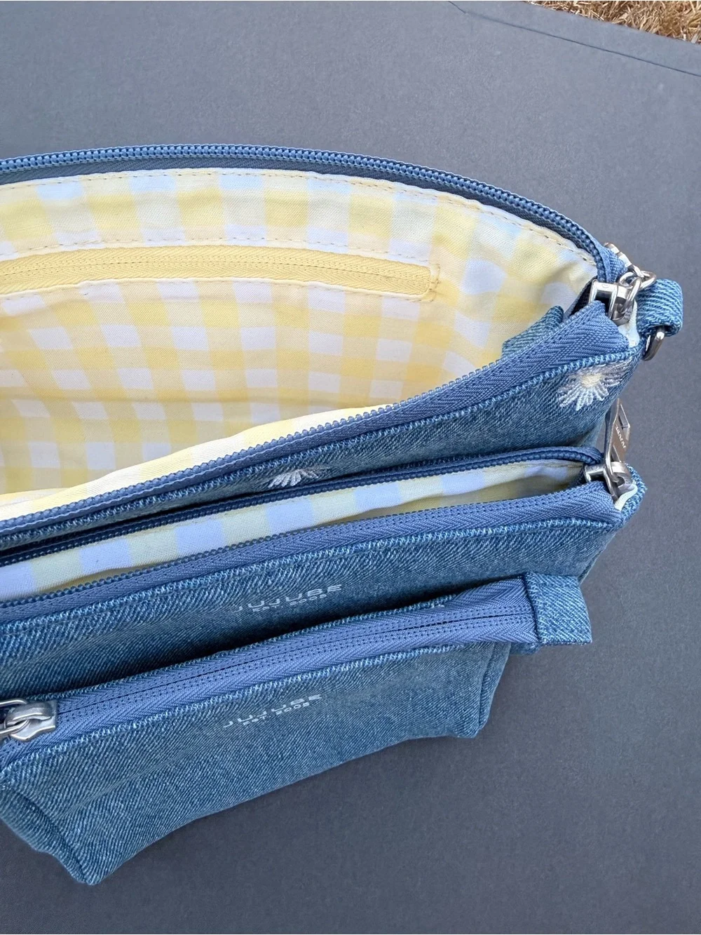 Ju-Ju-Be Denim Daisy Cosmetic Pouch Trio - Light Blue